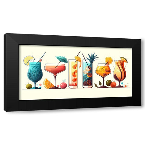 Mid Century Cocktails And Drinks 29 Black Modern Wood Framed Art Print with Double Matting by Heere, Ray