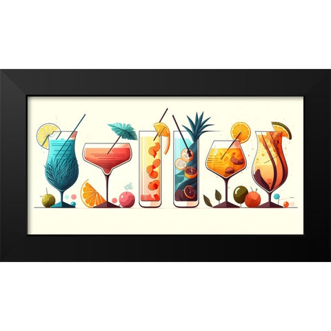 Mid Century Cocktails And Drinks 29 Black Modern Wood Framed Art Print by Heere, Ray