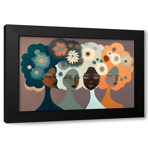 Mid Century Diversity Portraits 4 Black Modern Wood Framed Art Print with Double Matting by Heere, Ray