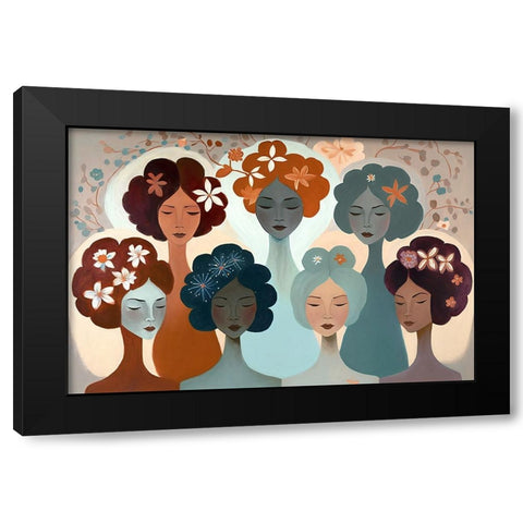 Mid Century Diversity Portraits 6 Black Modern Wood Framed Art Print with Double Matting by Heere, Ray