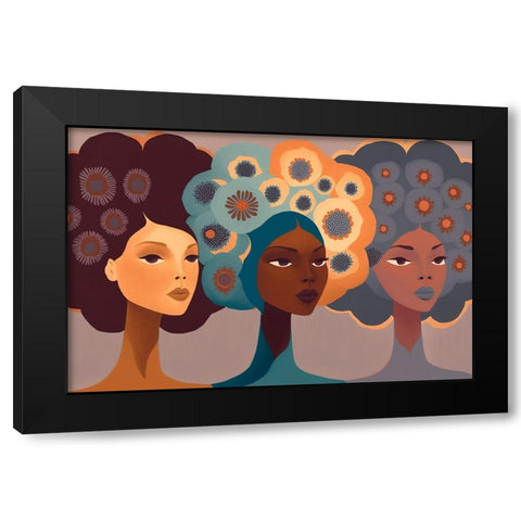 Mid Century Diversity Portraits 13 Black Modern Wood Framed Art Print by Heere, Ray