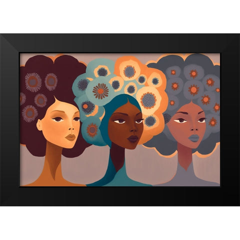 Mid Century Diversity Portraits 13 Black Modern Wood Framed Art Print by Heere, Ray