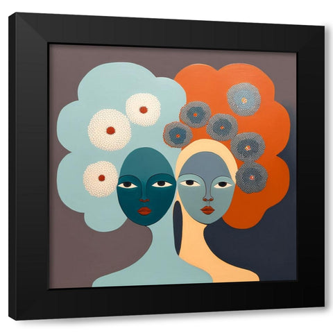 Mid Century Diversity Portraits 14 Black Modern Wood Framed Art Print with Double Matting by Heere, Ray