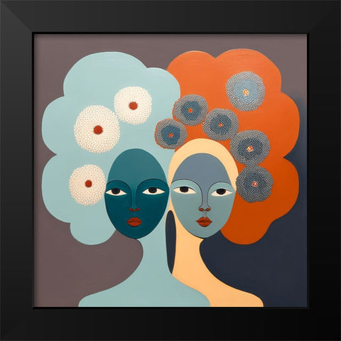 Mid Century Diversity Portraits 14 Black Modern Wood Framed Art Print by Heere, Ray