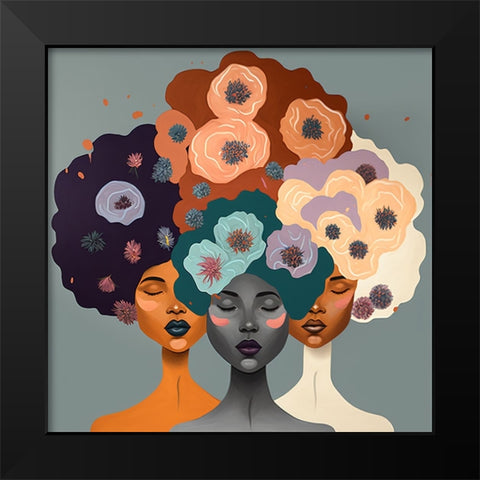 Mid Century Diversity Portraits 15 Black Modern Wood Framed Art Print by Heere, Ray