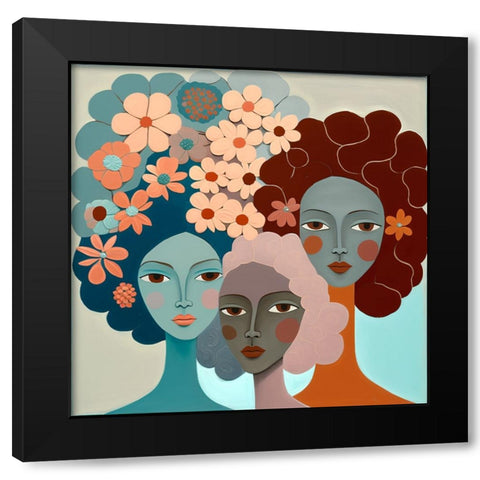 Mid Century Diversity Portraits 16 Black Modern Wood Framed Art Print with Double Matting by Heere, Ray