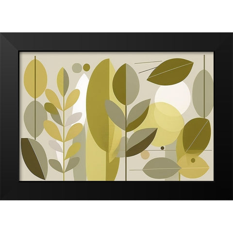 Mid Century Nature Green 4 Black Modern Wood Framed Art Print by Heere, Ray