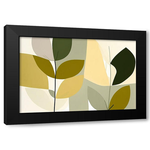 Mid Century Nature Green 9 Black Modern Wood Framed Art Print by Heere, Ray