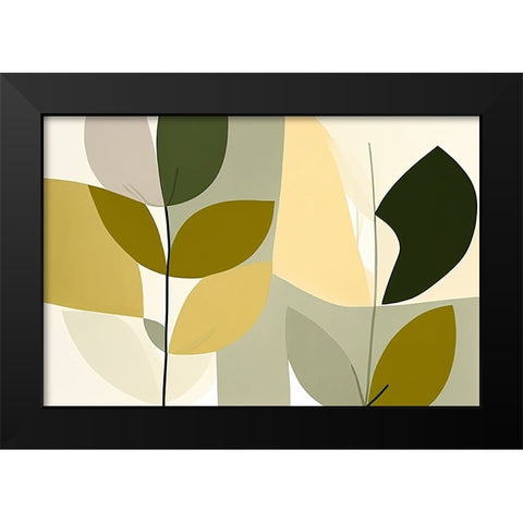 Mid Century Nature Green 9 Black Modern Wood Framed Art Print by Heere, Ray