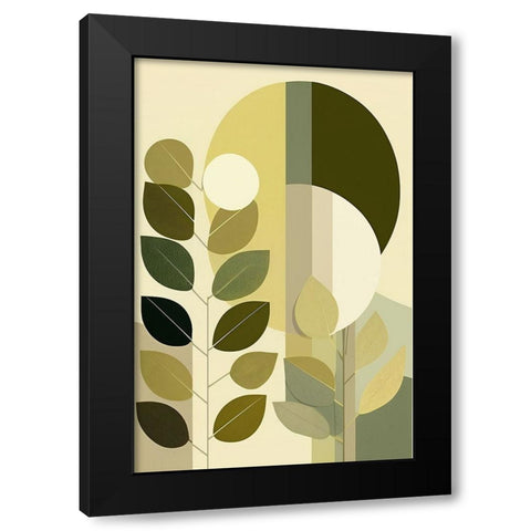 Mid Century Nature Green 13 Black Modern Wood Framed Art Print by Heere, Ray