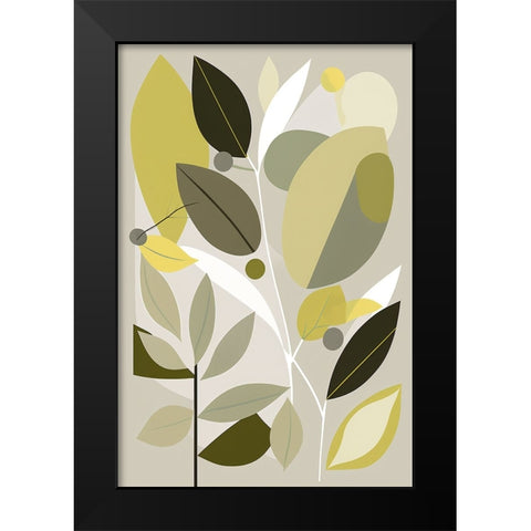 Mid Century Nature Green 14 Black Modern Wood Framed Art Print by Heere, Ray