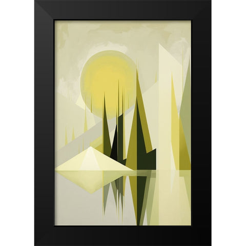Mid Century Nature Green 16 Black Modern Wood Framed Art Print by Heere, Ray