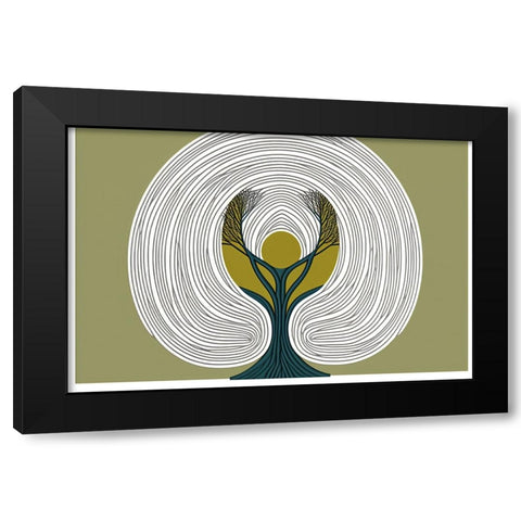 Mid Century Tree Of Life 3 Black Modern Wood Framed Art Print with Double Matting by Heere, Ray