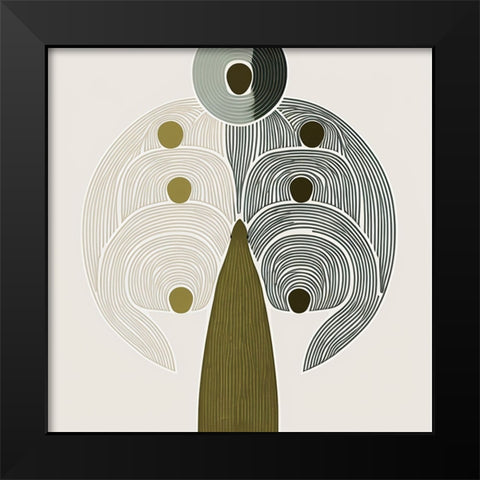 Mid Century Tree Of Life 13 Black Modern Wood Framed Art Print by Heere, Ray