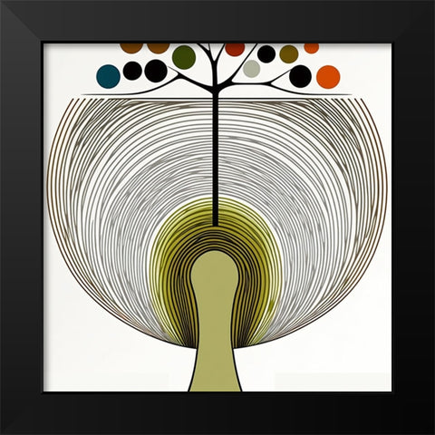 Mid Century Tree Of Life 14 Black Modern Wood Framed Art Print by Heere, Ray