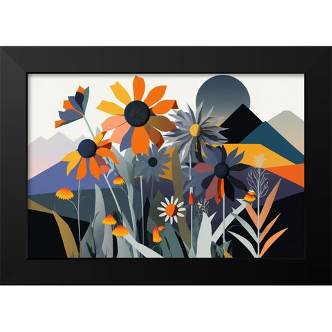 Mid Century Wildflowers 1 Black Modern Wood Framed Art Print by Heere, Ray