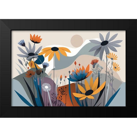Mid Century Wildflowers 3 Black Modern Wood Framed Art Print by Heere, Ray
