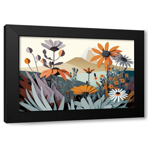 Mid Century Wildflowers 7 Black Modern Wood Framed Art Print with Double Matting by Heere, Ray