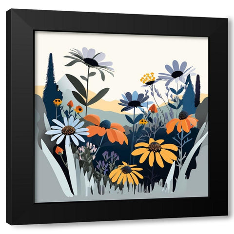 Mid Century Wildflowers 12 Black Modern Wood Framed Art Print by Heere, Ray