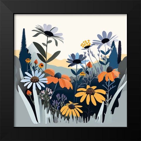 Mid Century Wildflowers 12 Black Modern Wood Framed Art Print by Heere, Ray