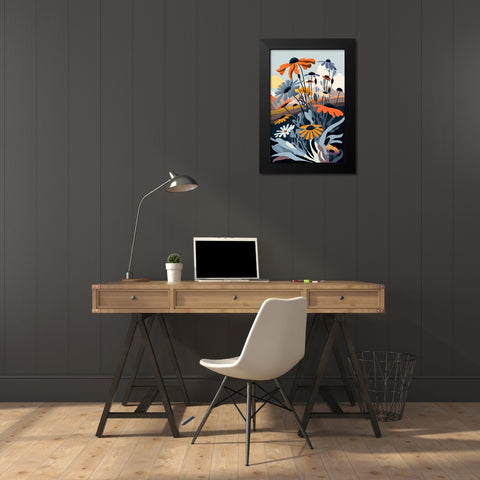 Mid Century Wildflowers 14 Black Modern Wood Framed Art Print by Heere, Ray