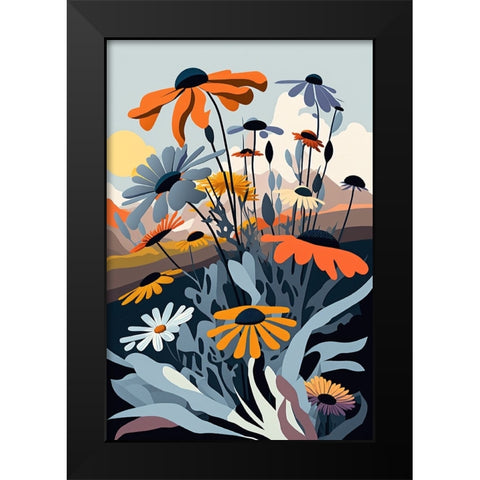 Mid Century Wildflowers 14 Black Modern Wood Framed Art Print by Heere, Ray