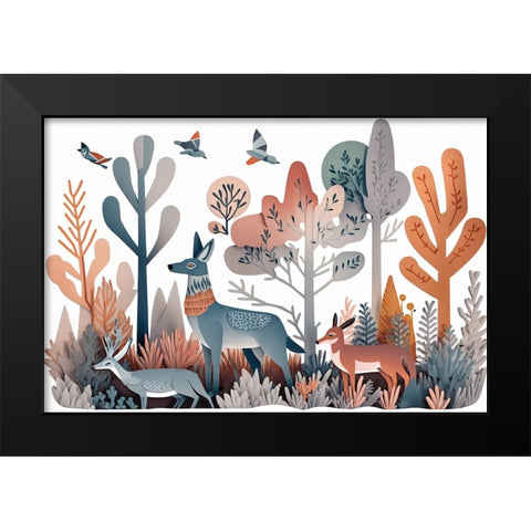 Mid Century Woodland 9 Black Modern Wood Framed Art Print by Heere, Ray