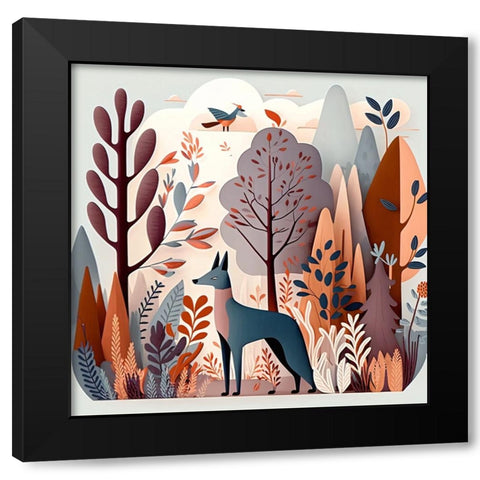 Mid Century Woodland 13 Black Modern Wood Framed Art Print with Double Matting by Heere, Ray