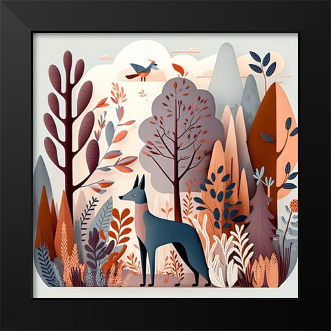 Mid Century Woodland 13 Black Modern Wood Framed Art Print by Heere, Ray