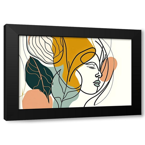Botanical Minimalism Portraits 1 Black Modern Wood Framed Art Print with Double Matting by Heere, Ray