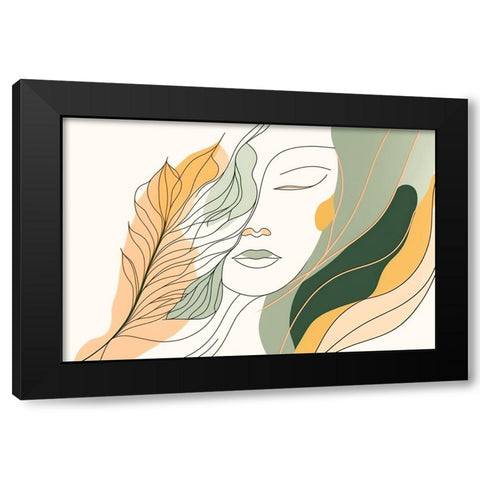 Botanical Minimalism Portraits 2 Black Modern Wood Framed Art Print by Heere, Ray