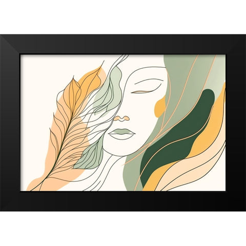 Botanical Minimalism Portraits 2 Black Modern Wood Framed Art Print by Heere, Ray