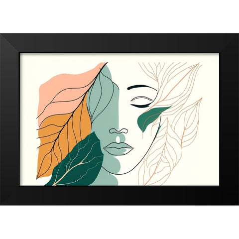 Botanical Minimalism Portraits 3 Black Modern Wood Framed Art Print by Heere, Ray