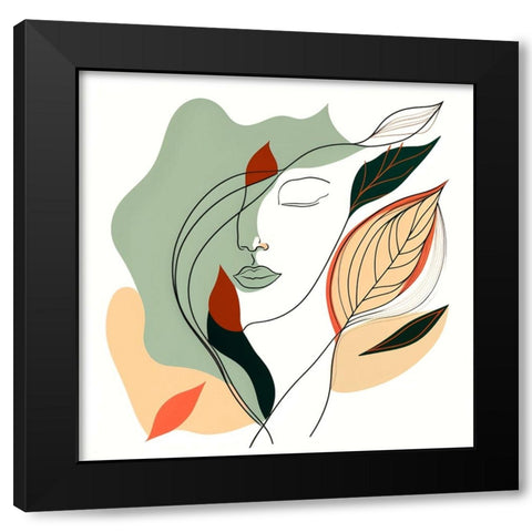 Botanical Minimalism Portraits 6 Black Modern Wood Framed Art Print with Double Matting by Heere, Ray