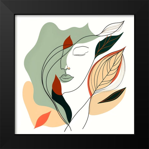 Botanical Minimalism Portraits 6 Black Modern Wood Framed Art Print by Heere, Ray