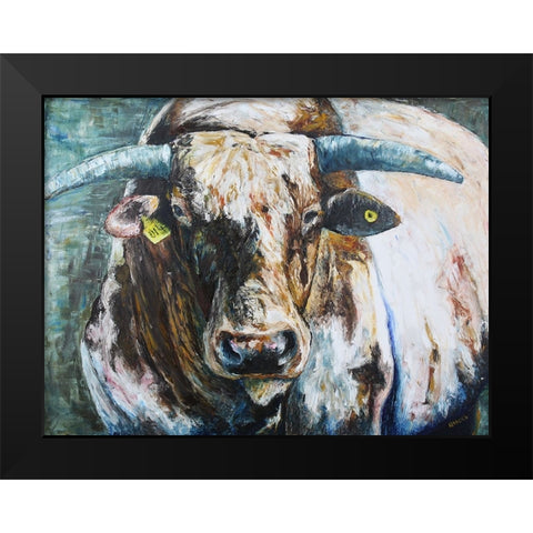 Big Bull Black Modern Wood Framed Art Print by Gould, Renee