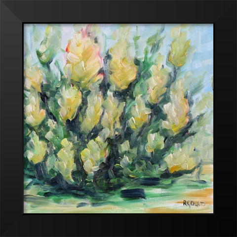 Blooming Black Modern Wood Framed Art Print by Gould, Renee