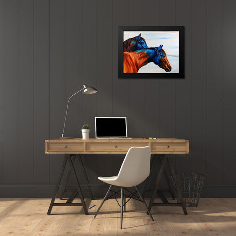 Blue Regalia Black Modern Wood Framed Art Print by Gould, Renee