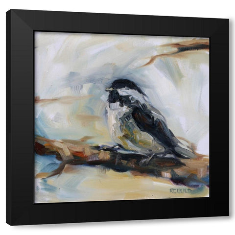 Chickadee 1 Black Modern Wood Framed Art Print by Gould, Renee