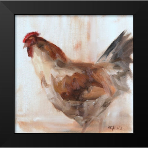 Chicken 9 Black Modern Wood Framed Art Print by Gould, Renee