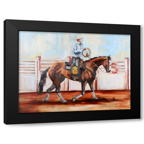 Cowboy Catcher Black Modern Wood Framed Art Print by Gould, Renee