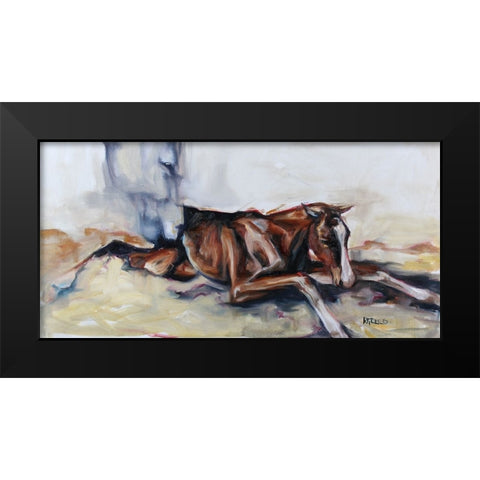 First Touch Black Modern Wood Framed Art Print by Gould, Renee