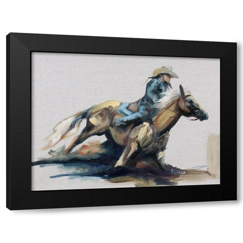Kicking up Dust Black Modern Wood Framed Art Print by Gould, Renee