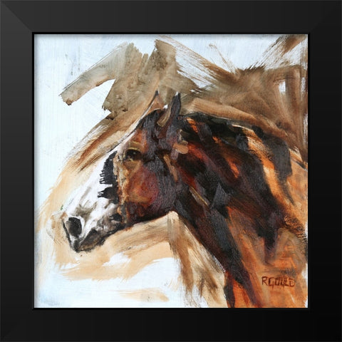 Lead Mare Black Modern Wood Framed Art Print by Gould, Renee