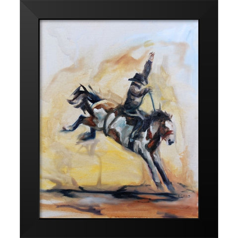 Let er Buck Black Modern Wood Framed Art Print by Gould, Renee