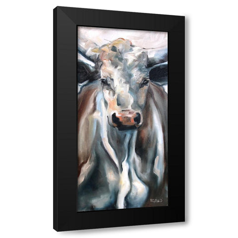 Lil Blue Black Modern Wood Framed Art Print with Double Matting by Gould, Renee