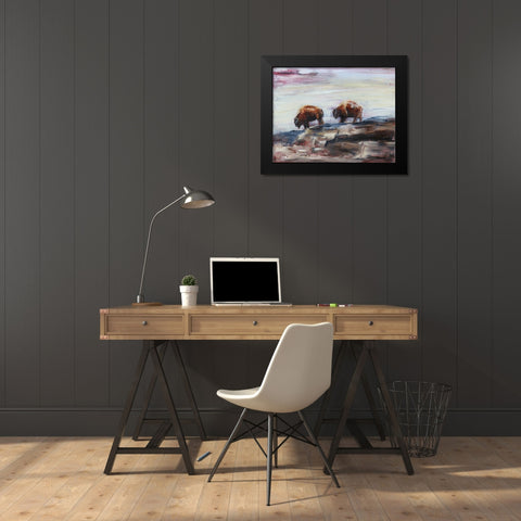 On The Edge Black Modern Wood Framed Art Print by Gould, Renee