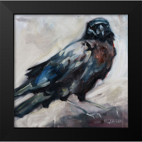 Raven Black Modern Wood Framed Art Print by Gould, Renee
