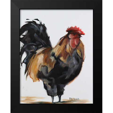 Rooster 1 Black Modern Wood Framed Art Print by Gould, Renee
