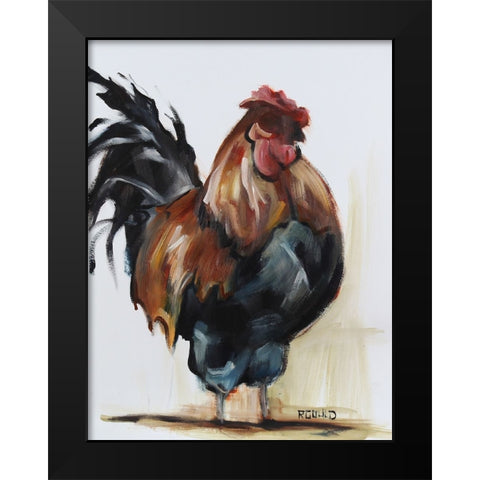 Rooster 2 Black Modern Wood Framed Art Print by Gould, Renee